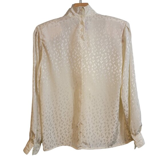 Vintage 80s Laura And Jane Blouse Long Sleeve Ladies Big Bow Collar Size 8 EUC - Picture 2 of 9